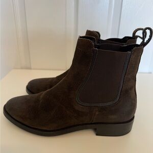 Thursday Boot Company Dark Olive/Brown Suede Duchess Boots